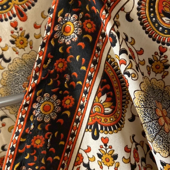 Red & rust paisley midi dress/tunic - one size - NWOT - Picture 4 of 10